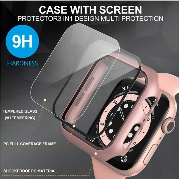Screen Protector Case for Apple Watch - Pink - Picture 2 of 7